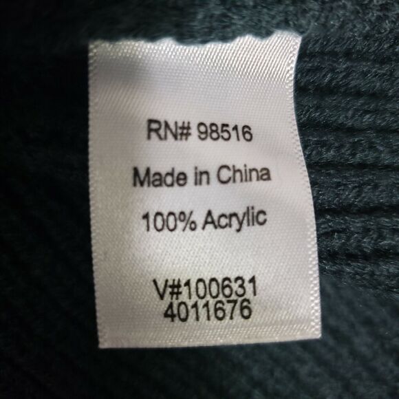 Coldwater Creek Womens Sweater Large Knit Green Short Sleeve Ribbed Pullover - Picture 9 of 10